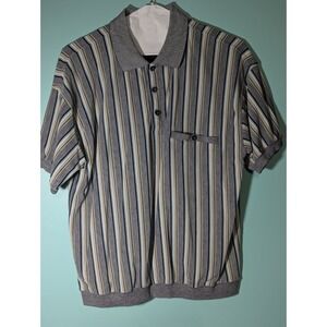 David Taylor Polo Shirt Striped Multicolor Size Large